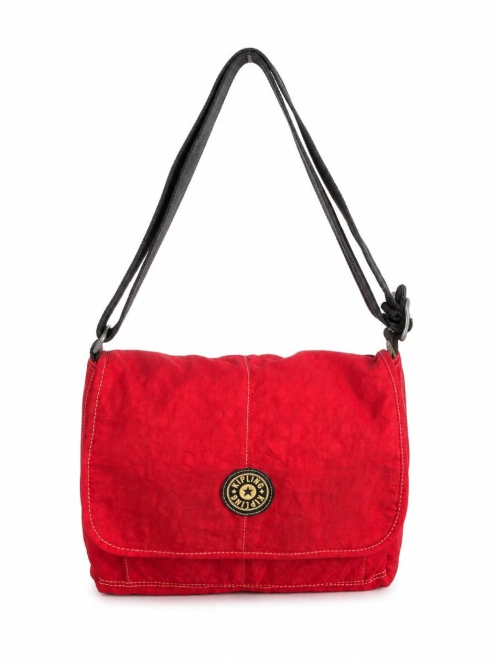 Kipling Red Crossbody Messenger Bag | Multi-Compartment Nylon Shoulder Bag